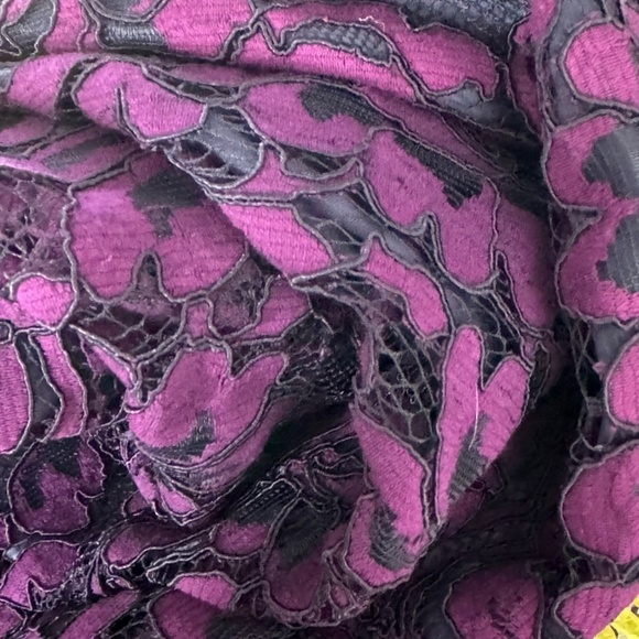 Eliza J Cocktail Dress Purple Lace Long Sleeve Scalloped Hem Party Dress Size 6 - Picture 14 of 15